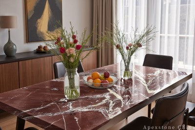 round red Quartzite dining table