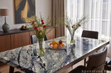 vintage blue Granite dining table