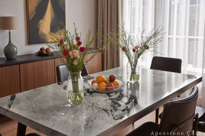 large grey Marble dining table