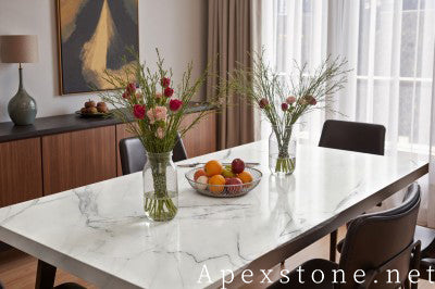 4 seater white Marble dining table