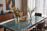 large green Marble dining table