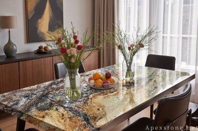 real blue Granite dining table