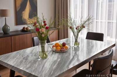 circle white Marble dining table