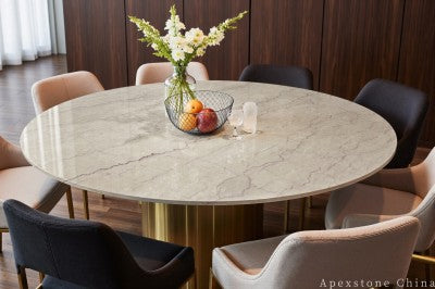 round beige Marble table tops