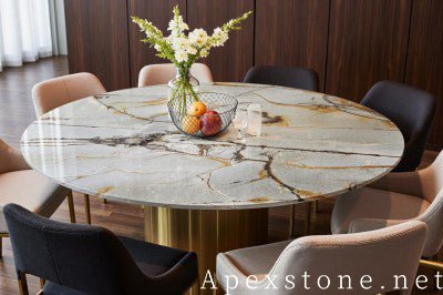 vintage blue Quartzite dining table
