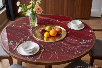 inlay red Marble dining table