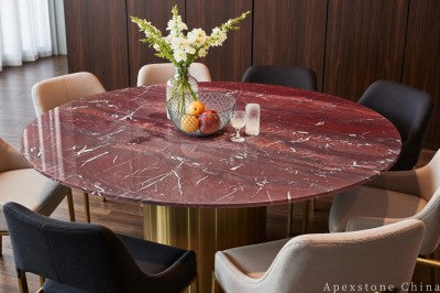 inlay red Marble dining table