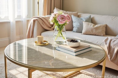 antique blue Marble coffee table