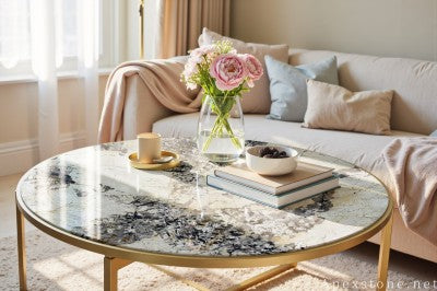 small beige Granite coffee table