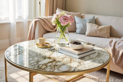 round white Marble coffee table