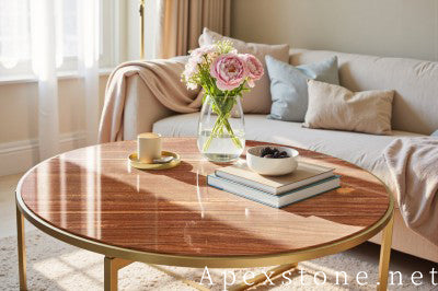 antique red Marble coffee table