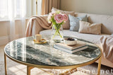 pedestal black Marble coffee table