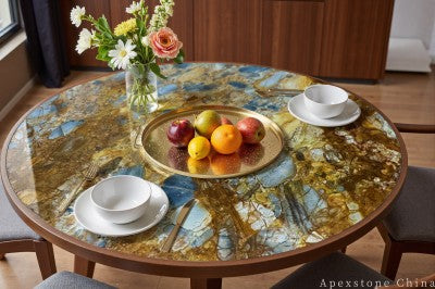 8 seater gold Marble dining table