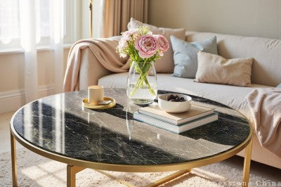 pedestal grey Marble coffee table