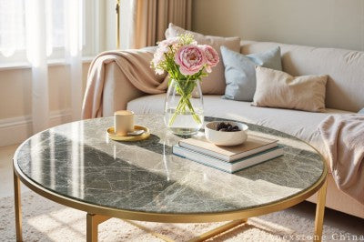 with storage grey Marble coffee table