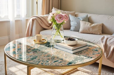 antique pink Marble coffee table