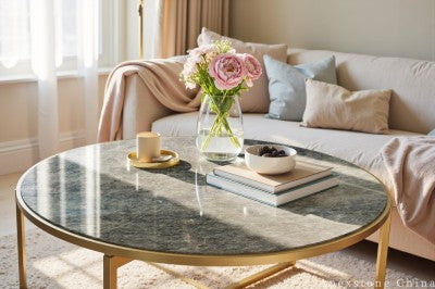 round grey Marble coffee table