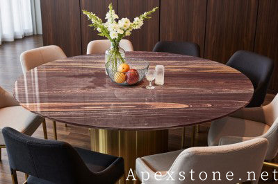 small red Marble table tops