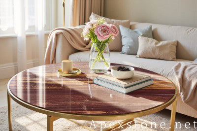 small red Marble table tops