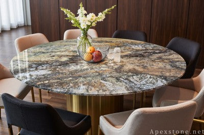 real blue Granite dining table