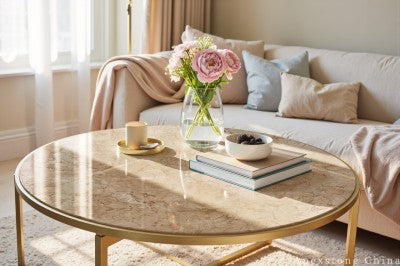 genuine beige Marble coffee table