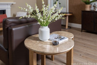 antique beige Marble side table