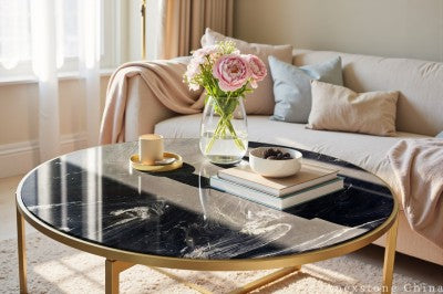 square black Marble coffee table