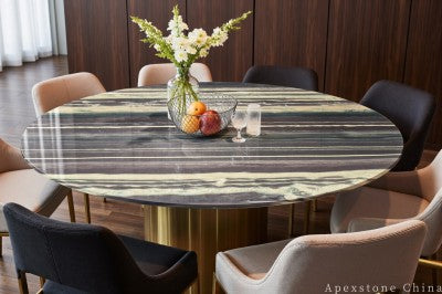 solid black Marble dining table