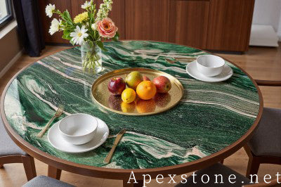with drawer green Quartzite dining table