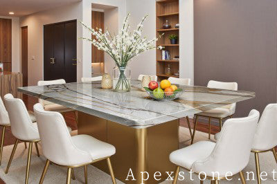 vintage blue Quartzite dining table