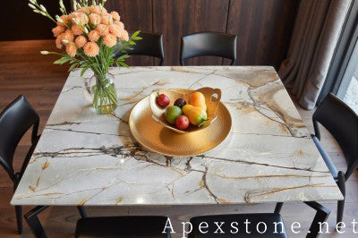 counter height blue Quartzite dining table