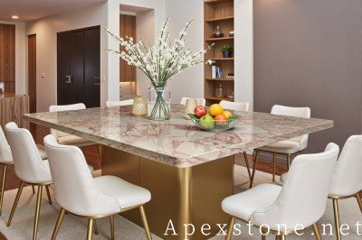round cream Marble dining table