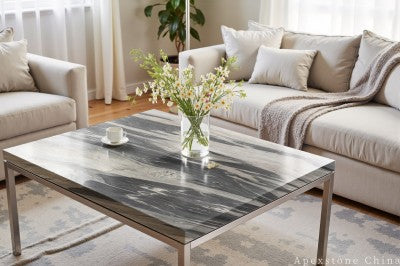 vintage black Marble cocktail table