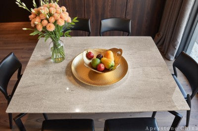 counter height grey Marble dining table