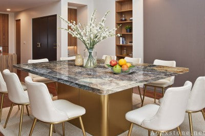 real blue Granite dining table