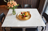 round grey quartz dining table