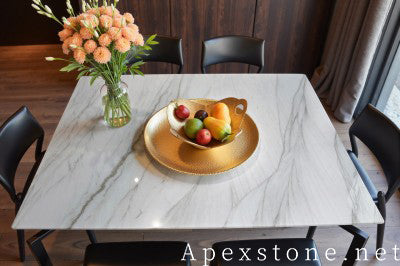 custom white Quartzite dining table